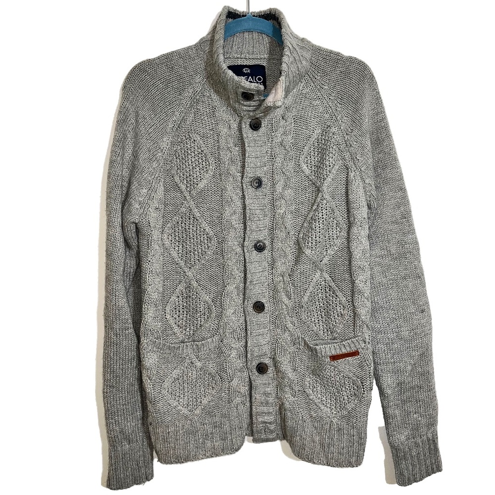 Buffalo David Bitton Gray Cardigan Sweater, Size L